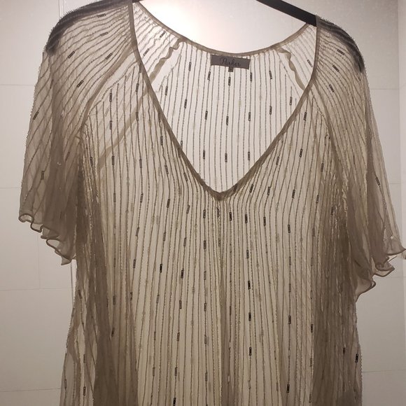 Parker Tops - NEW Without Tags- Parker Sheer Beaded A-line Silk Top